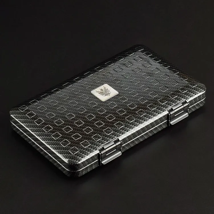 轻薄型雪茄盒5支装碳纤纹雪松木内衬醇化醒茄随身收纳便携保湿盒