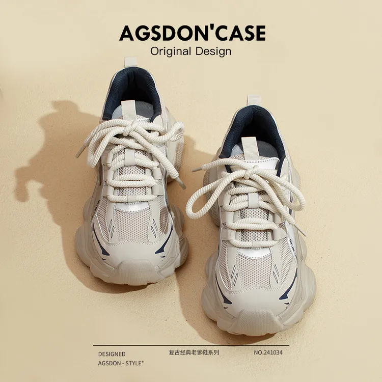 奥古狮登老爹鞋女款2024爆款百搭炸街复古运动女鞋增高显脚小A