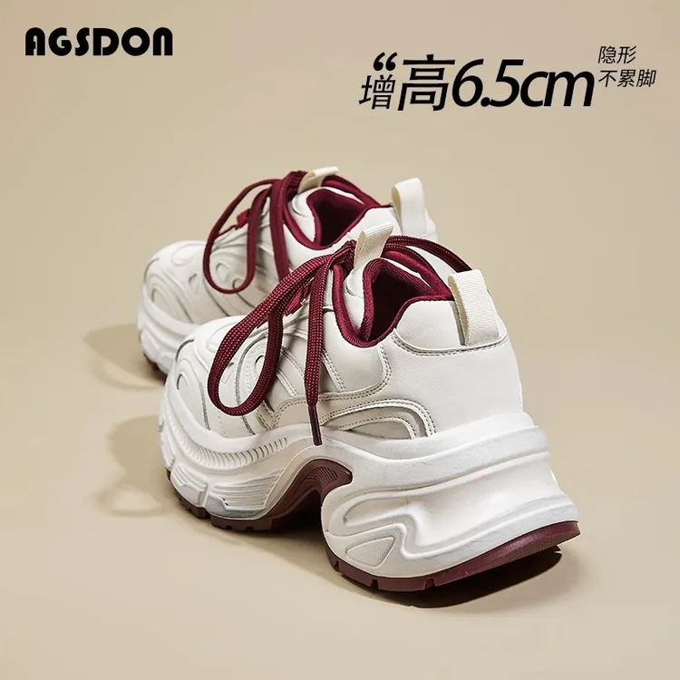 /奥古狮登复古白色老爹鞋女2025新款秋季厚底增高休闲运动鞋子爆Q