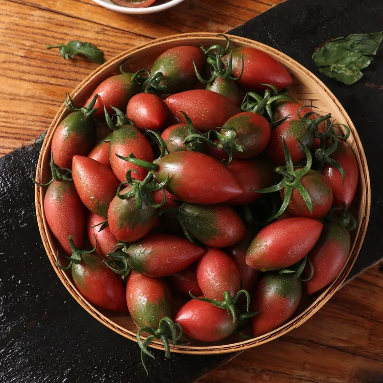 当天采摘紫弹头小番茄圣女果新鲜樱桃西红柿应季孕妇水果酸甜多汁