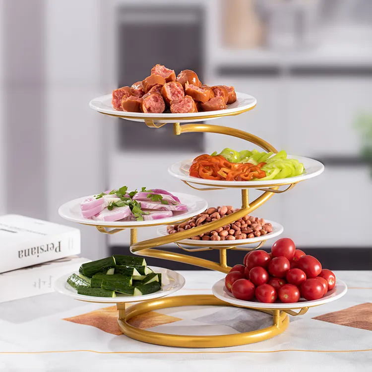 多层轻奢水果盘架子酒店会所餐厅凉菜冷盘架摆盘神器架子备菜架商品图