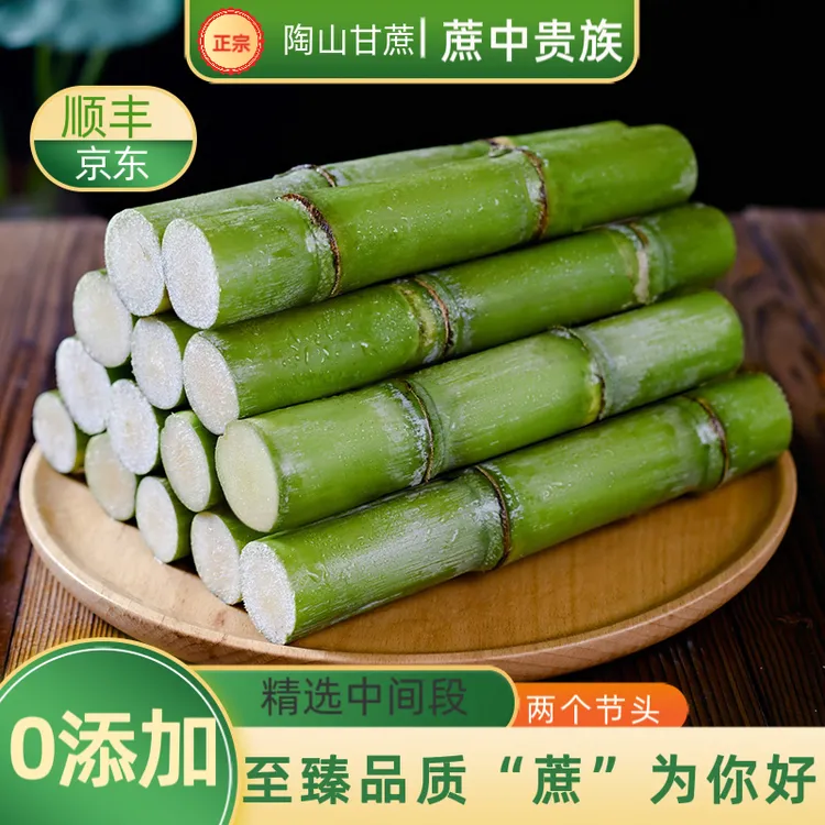 正宗陶山甘蔗绿皮青皮甘蔗新鲜水果口感脆甜5斤清甜爽口多汁食用