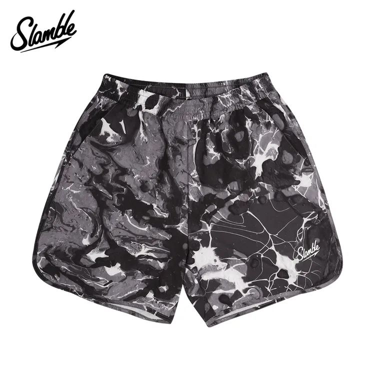 SLAMBLE夏季新款运动篮球短裤沙滩裤跑步健身休闲男女同款泼墨