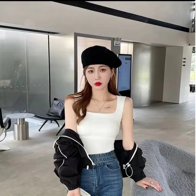 夏季舒适无痕薄款无钢圈背心无袖百搭穿网红美背打底上衣外穿修身