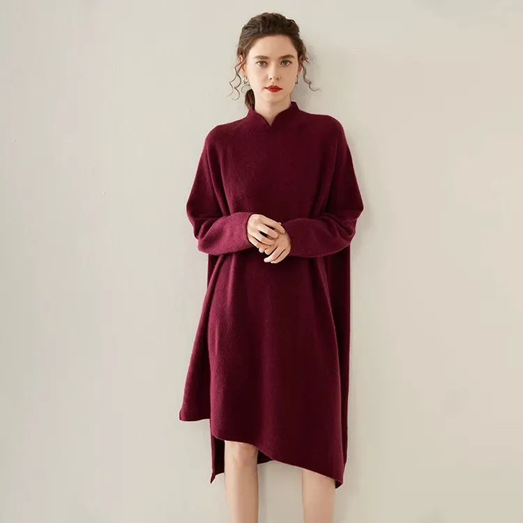 【东方 幽兰】新中式改良系列纯羊绒现代奢靡宽松遮肉旗袍裙