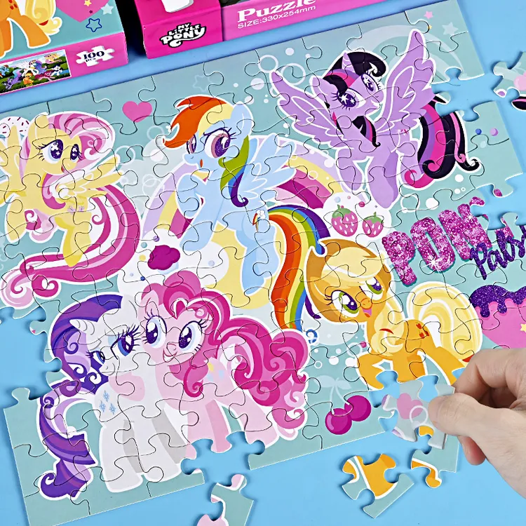 小马宝莉拼图3-6岁以上8儿童益智力开发大脑宝宝玩具女孩平图礼物