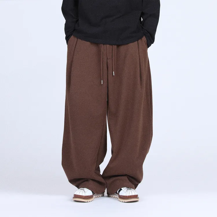 <0868-零捌陆捌>24FW毛呢阔腿休闲裤极简质感老钱百搭Cleanfit