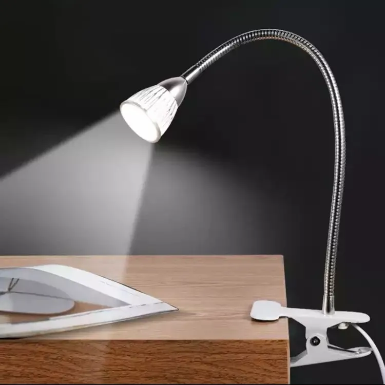 LED聚光软管灯3W夹子灯5W阅读床头维修灯展会书房夹子台灯插电式