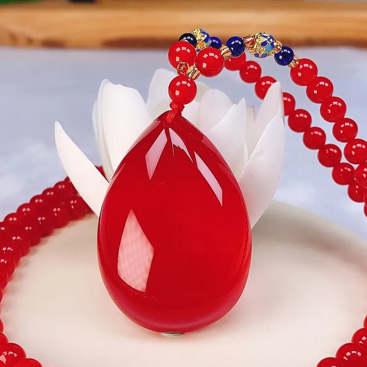 【送礼佳品】鸽血红大水滴吊坠 天然玉石水滴 红红火火 时尚大气