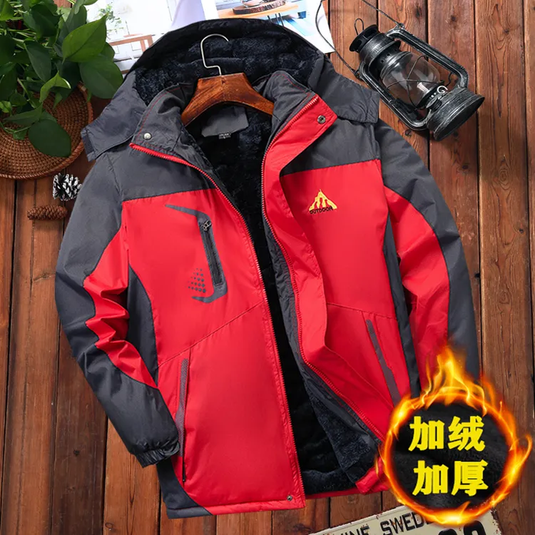 冬季加绒加厚冲锋衣男女升级防水防寒保暖棉衣户外工作服男士棉袄