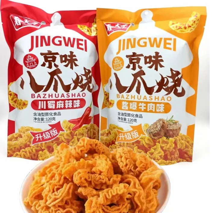 春大哥京味八爪烧麻辣味/牛肉味混装120克*6包