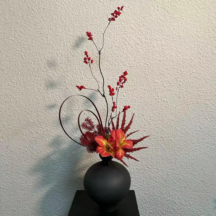 【柿吉】忘忧 设计师手扎花束仿干花花束仿真花绢花样板间客厅摆件