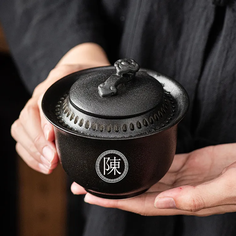 黑陶大号手抓壶防烫单壶盖碗茶杯功夫旅行茶具便携包一壶一杯陶瓷