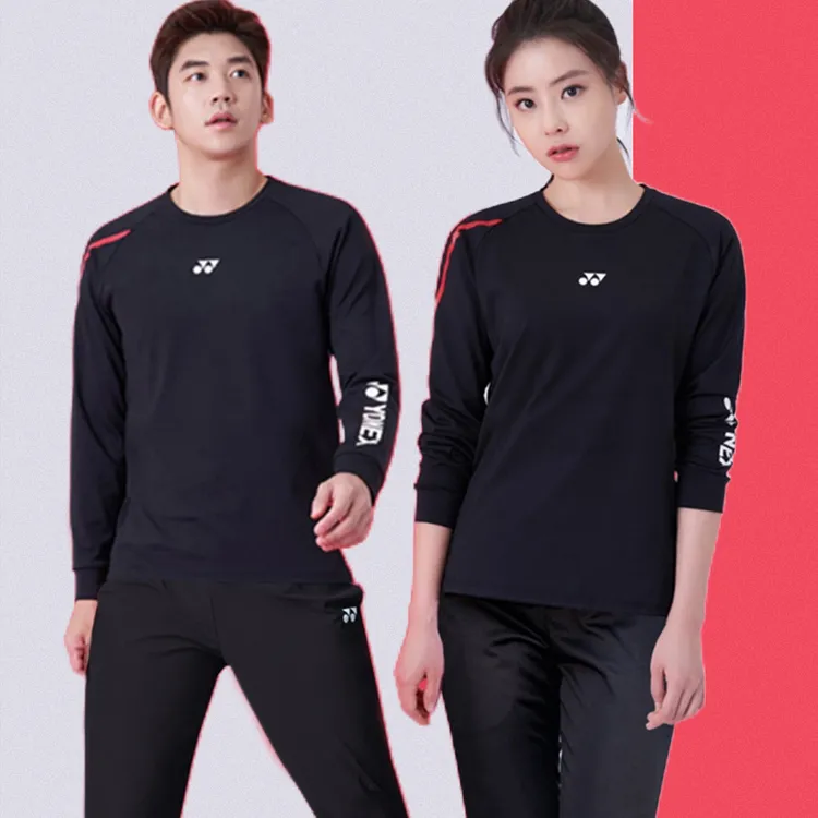 2023新款秋冬季尤尼克斯羽毛球服女长袖yonex速干套装球衣男上衣