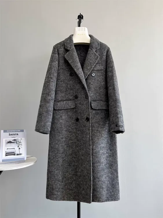 新秋冬双面羊毛绒时尚百搭显瘦包容性强长款大衣外套