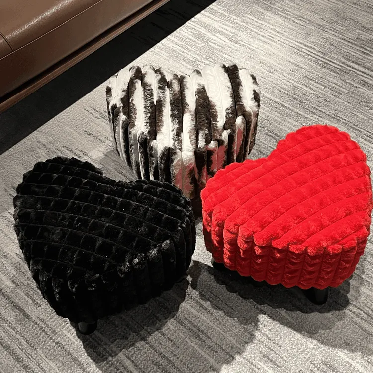 【丘比特夹心巧克力】美式轻奢时尚简约实木小凳子客厅换鞋凳桃心凳