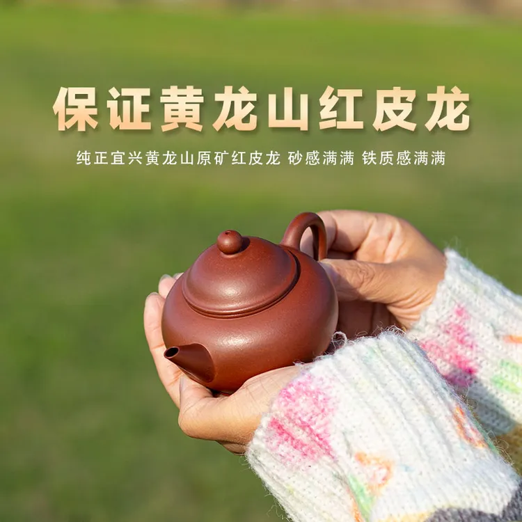 宜兴紫砂壶原矿红皮龙茶壶纯正半手工泡茶壶小容量高端功夫茶具