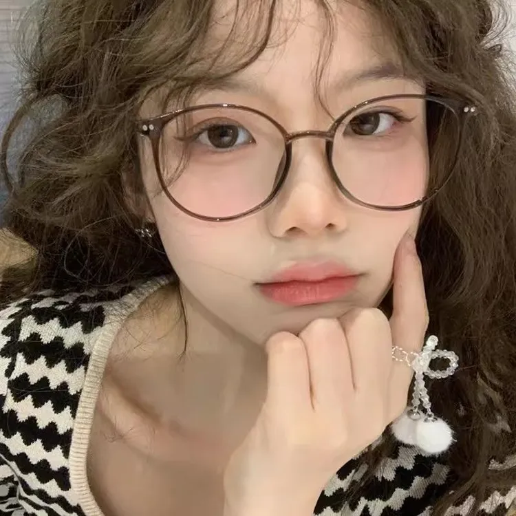 冷茶色圆框素颜神器复古眼镜框潮近视眼镜框架可配近视散光眼镜