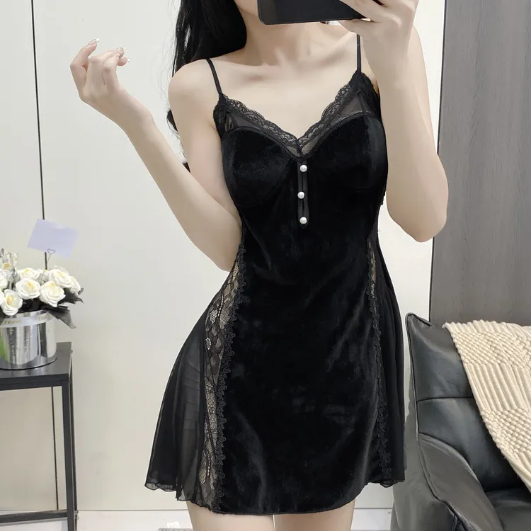 Xunmi/浔觅【法式千金】高定轻奢睡衣2024冬季新款性感睡裙家居服