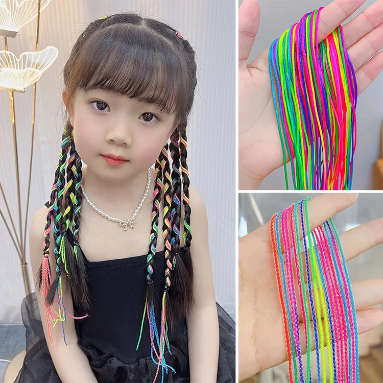 【梦蜜】民族风七彩渐变编发绳发饰亲子潮辫脏辫嘻哈风彩带彩绳
