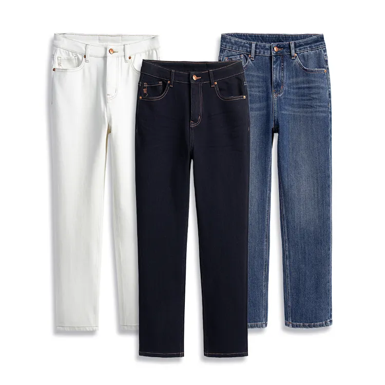 RAIN.CUN【马吉拉·直筒】流浪丹宁弹力九分烟管休闲牛仔裤高腰1166