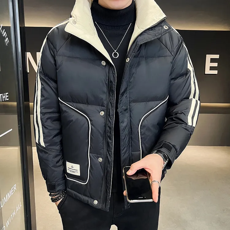 2024冬季新款潮流男士外套加厚保暖休闲时尚百搭立领帅气男士外套