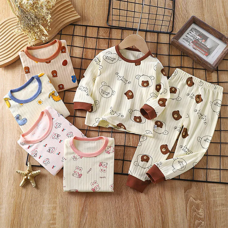 宝宝秋衣秋裤套装儿童a类纯棉0-3岁男童女童家居服春秋薄款空调服