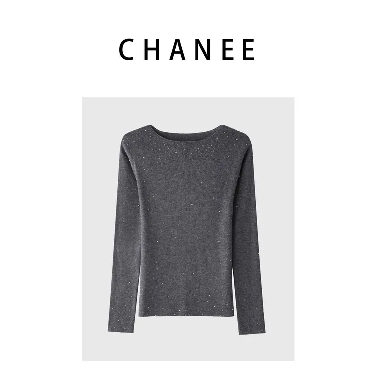 CHANEE 惠惠 气质网红洋气时尚显瘦休闲百搭秋冬设计感打底衫长袖