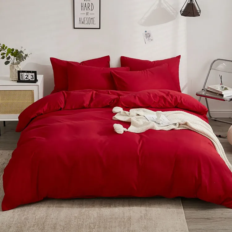 红色被套单件结婚婚庆床单被罩婚嫁床上用品单双人150x200x230cm