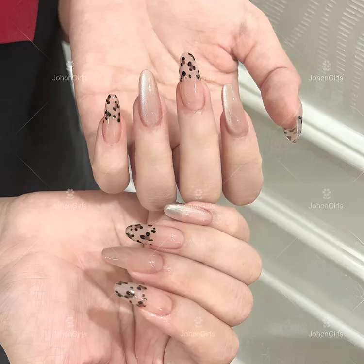 JohonGirls'/琴岛小嫚【 豹纹猫眼 】美甲手工穿戴甲气质纯欲高级