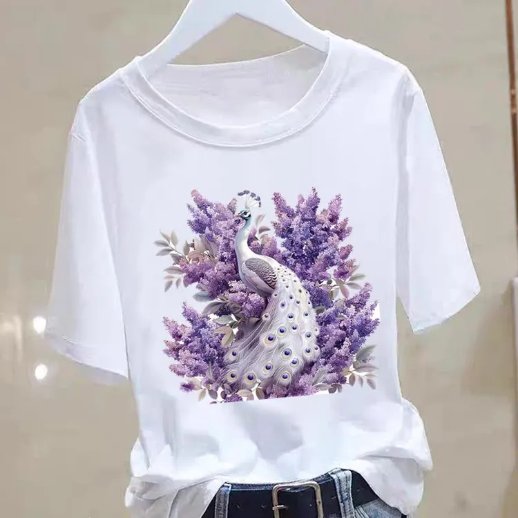 爆款印花外穿简约休闲夏通勤女洋气网红气质潮流圆领ins短袖T恤