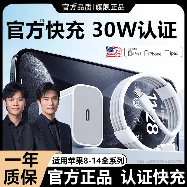 官方推荐PD30W正品适用苹果快速充电器快充数据线头14/13平板原装商品图