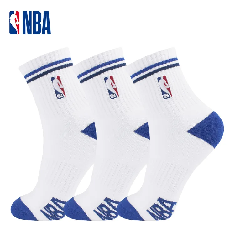 NBA经典潮流篮球袜中筒加厚精梳棉袜子吸汗透气跑步羽毛球袜