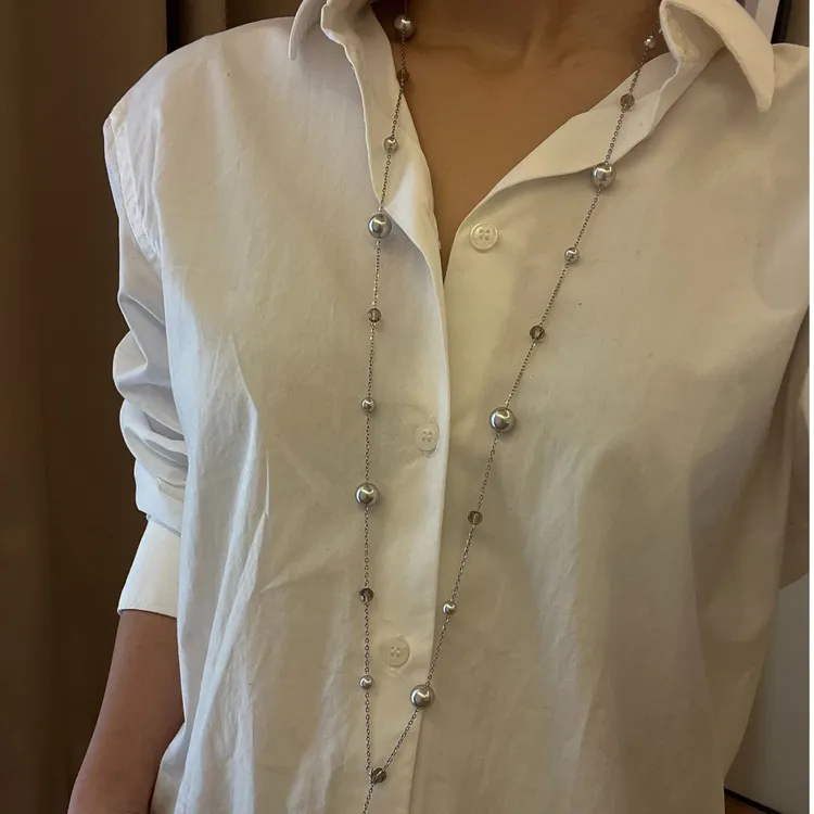 琢啦啦 钛钢仿珍珠项链 真多麻色满天星法式秋冬小众110cm颈链