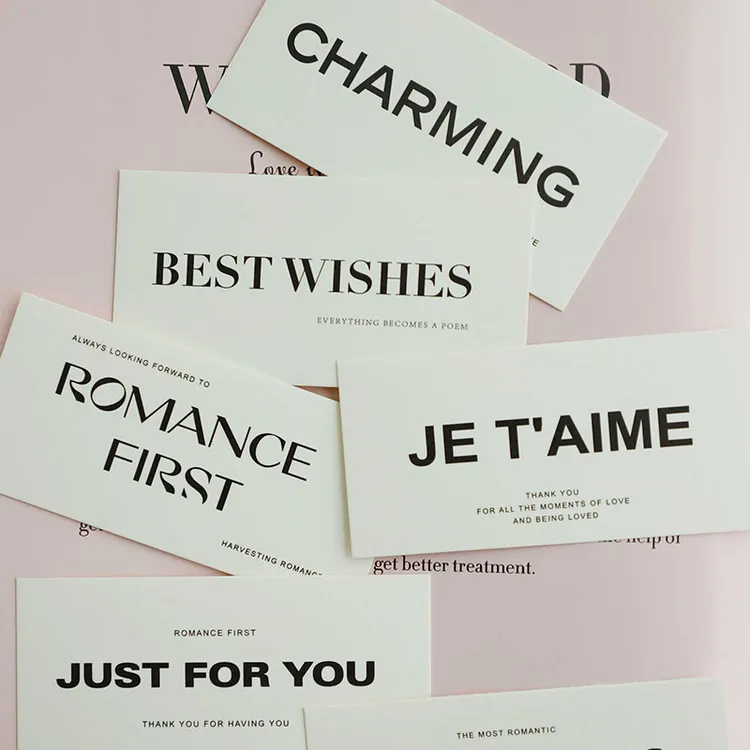 北遇网红挂卡 鲜花花束卡片贺卡ins网红英文卡片贺卡装饰卡明信片