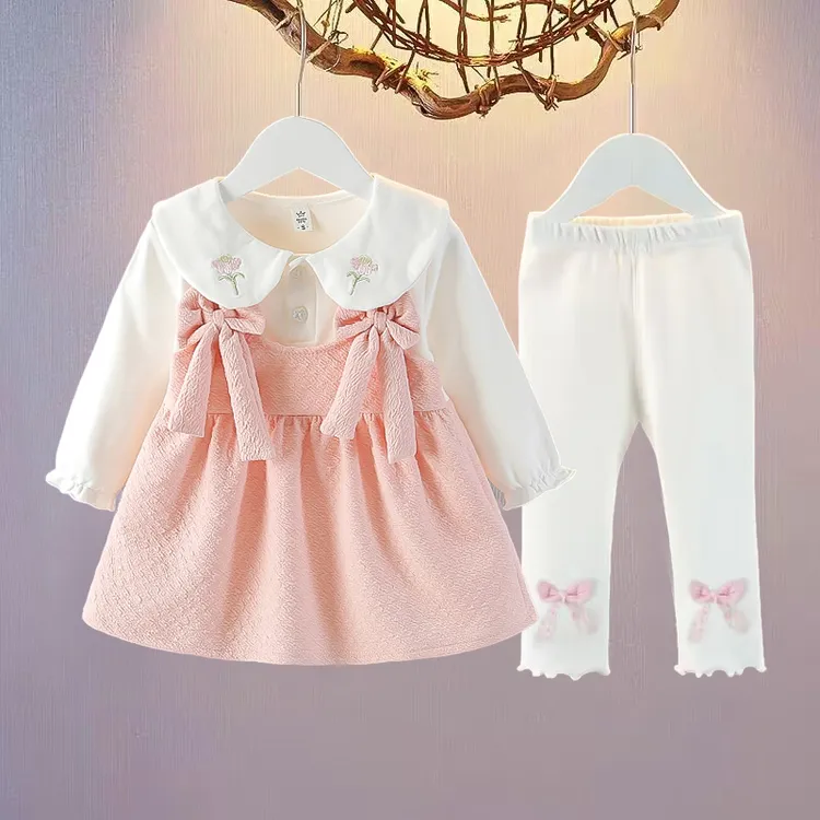 童装女童秋季连衣裙套装洋气6789个月婴儿春秋装女宝宝长袖两件套