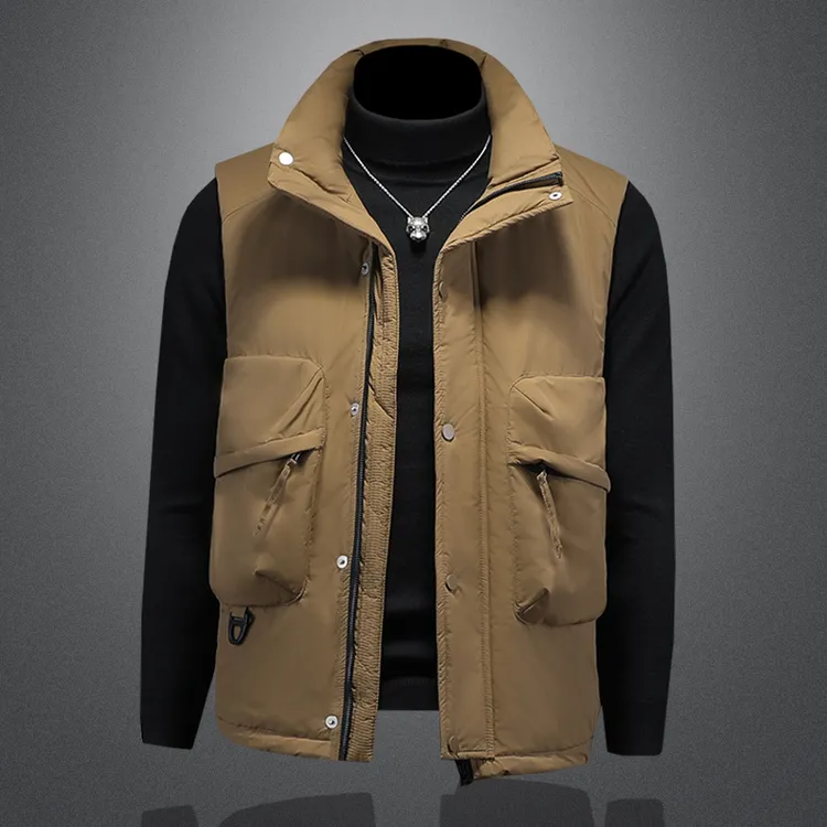 潮流百搭工装男士羽绒马甲大码冬季新款高档宽松男款休闲保暖背心