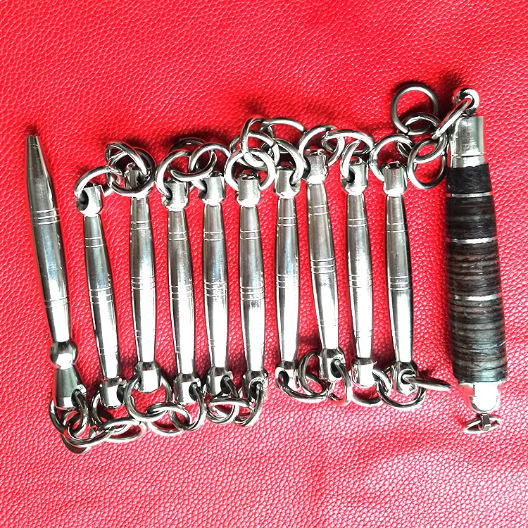 不锈钢九节鞭1斤 1.5斤 2斤牛皮把不锈钢九节鞭表演鞭实战鞭