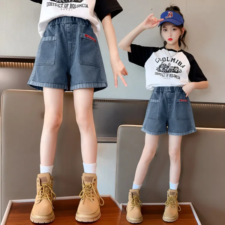 【夏上新】女童夏季薄款牛仔短裤儿童韩版宽松洋气宝宝中大童女孩