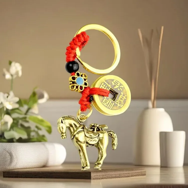 【老师推荐】寓意好马上赢钥匙扣马上蝇男女复古风汽车钥匙扣随身JS