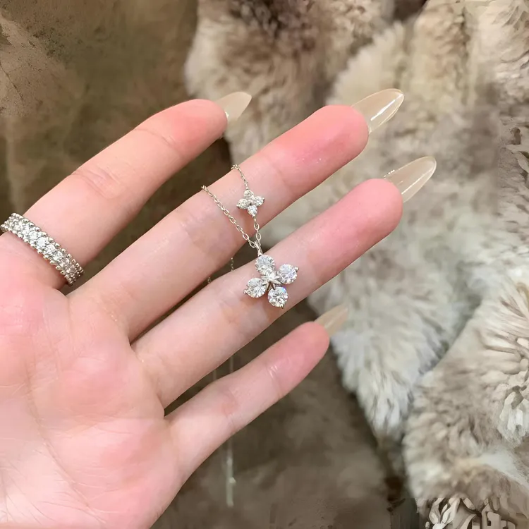 柯柒 钛钢项链 四叶草项链女轻奢小众设计感时尚气质百搭锁骨链