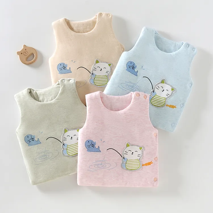 宝宝夹棉马甲新生儿婴儿背心秋冬季加厚保暖坎肩儿童马夹外穿无袖