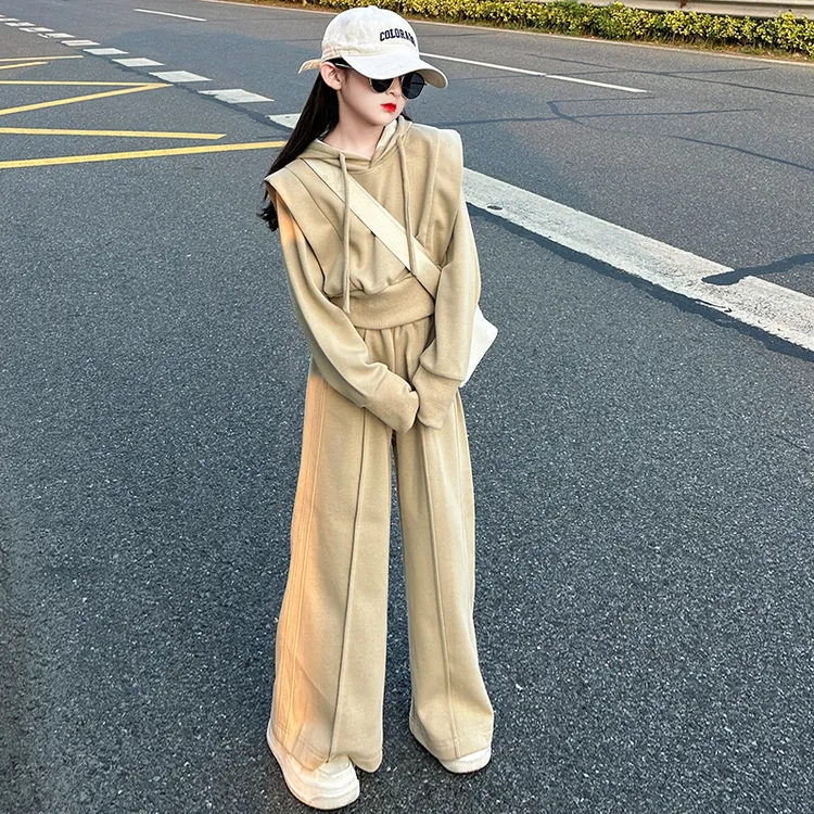 女童洋气时髦套装2025秋季新款休闲外套宽松裤子两件套韩系童装潮