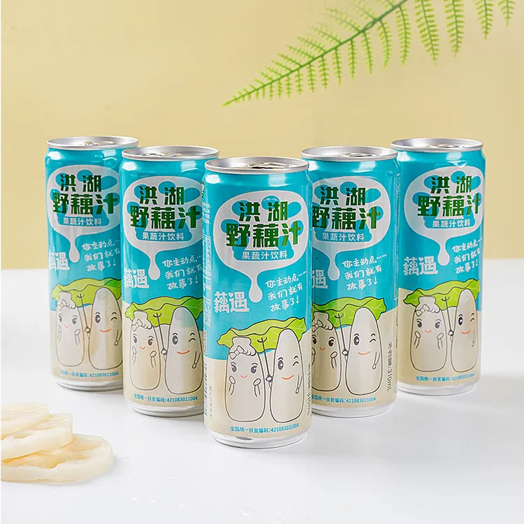 洪湖甄选口感新鲜野藕汁310ml*6罐新鲜莲藕压榨 清甜果蔬汁