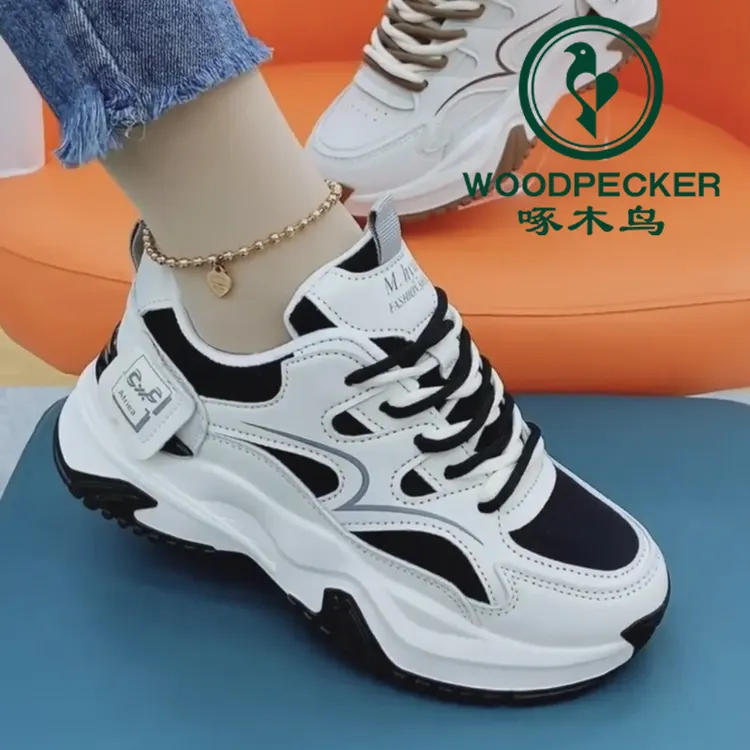 啄木鸟老爹鞋女款爆款春秋季新款网红休闲运动鞋百搭女士小白鞋子