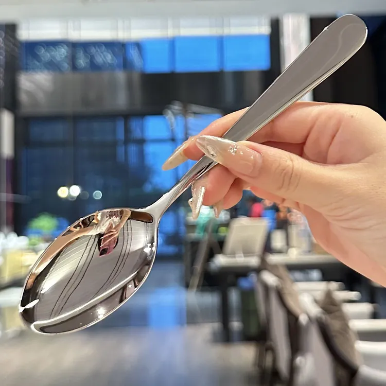 316L不锈钢勺子加厚食品级家用成人吃饭勺调羹儿童汤勺尖勺ins风
