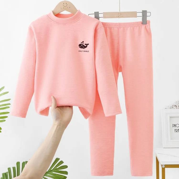 儿童保暖内衣套装德绒无痕男童秋衣秋裤女童加绒加厚中大童家居服