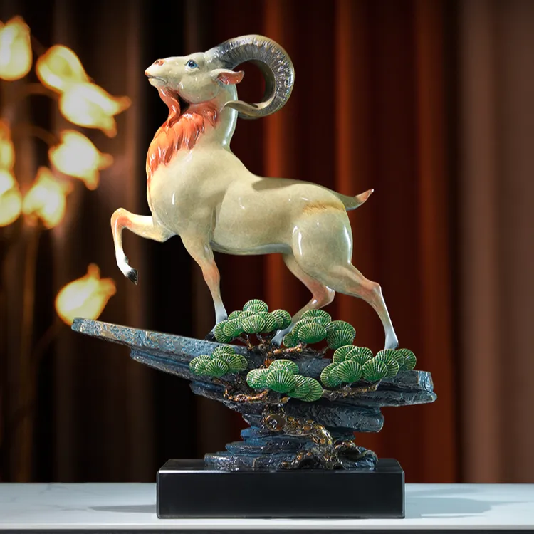 铜韵《领头羊》全铜手工艺品 生肖动物 家居办公室开业装饰摆件