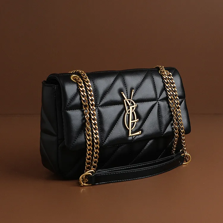 香港包包新款潮女包时尚百搭大容量单肩斜挎菱格女款真皮小方包