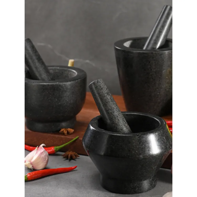 天然捣蒜器家用捣碎器捣药罐石臼蒜泥辣椒石头蒜臼子剥蒜器研磨器